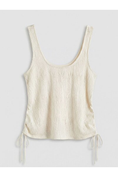 LC Waikiki Lcw Dream U Neck Openwork Women's Beach T-Shirt