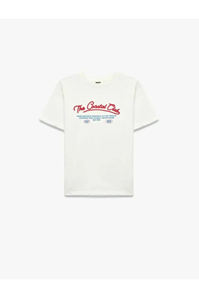 Koton Cotton Short Sleeve Crew Neck Printed T-Shirt