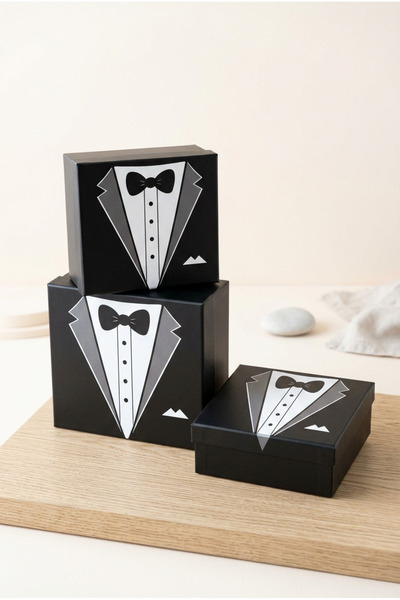 CREAPACK Damat Kolisi, Damat Hediye Kutusu, 3 lü Set, Damat Bohçası, Damat Ba...