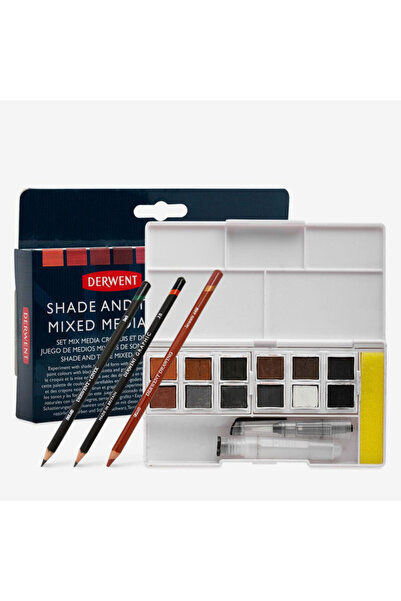Derwent Set mixed media monocrom cu acuarele și creioane