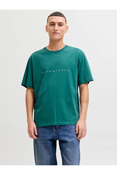 Jack & Jones Men's JJESTAR JJ TEE SS T-Shirt, with text, Relaxed Fit