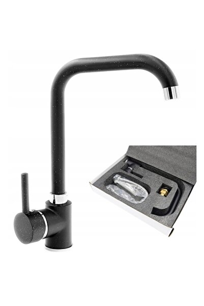 Granitan Baterie Bucatarie Steel, Alama, Cartus Ceramic, 31cm, Negru