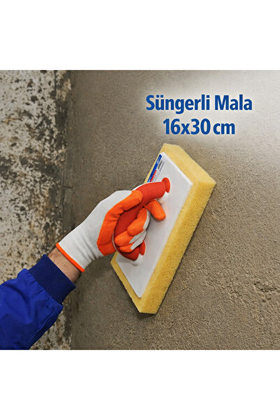 KL HOME Süngerli Mala 16x30 cm – Profesyonel Fayans ve İnşaat Uygulamaları İçin