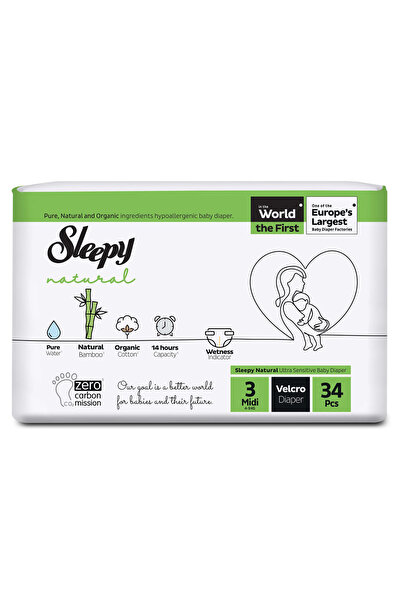 Generic 32Pcs Sleepy Natural Baby Diapers, Size - 3-Midi