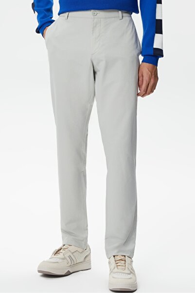 Lacoste Men's Slim Fit Grey Trousers Men's Slim Fit Pants Gray