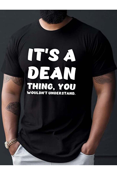 Sovae تيشيرت رجالي كاجوال بأكمام قصيرة مطبوع عليه "IT'S DEAN THING"