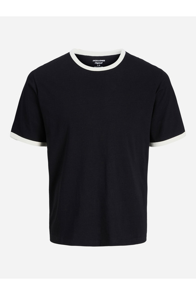 Jack & Jones تي شيرت رجالي أسود بأكمام قصيرة