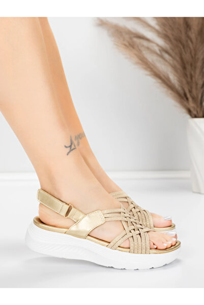 mei Women's Platform Sandals 5GS67 Gold
