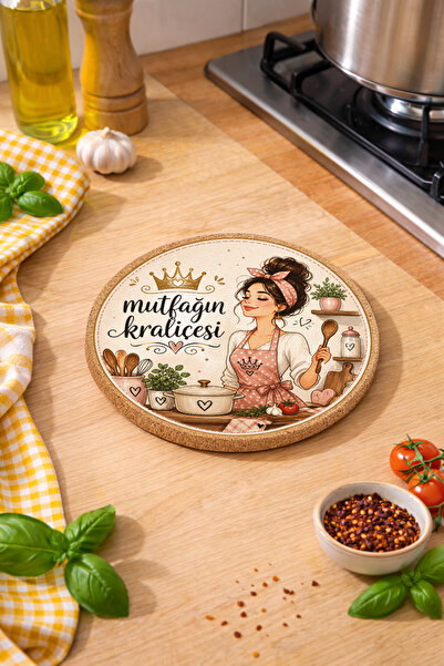 Queen of the Kitchen Mushroom Finishing Pot Pan Coaster 19cm Diameter 1cm Thick