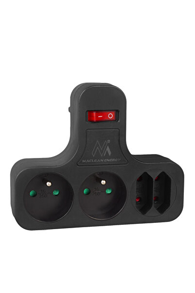 Maclean Priză electrică, priză multiplă cu întrerupător, picior stabilizator,...