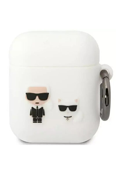 Karl Lagerfeld KLACA2SILKCW Apple AirPods 2/1 white Silicone Karl & Choupette