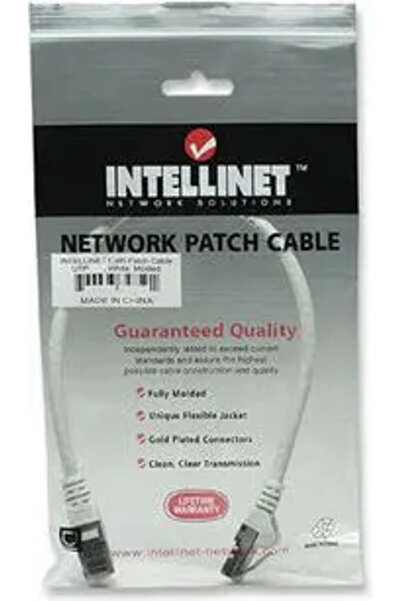 Intellinet Cordon de patch RJ45, Cat. soluții de rețea. 6 UTP, 0,5m alb, 100%...