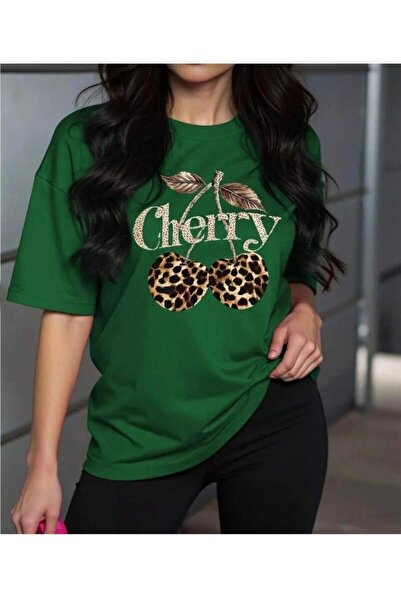 KOZİA OUTDOORS Leoapar Chery Printed Basic Crew Neck T-Shirt