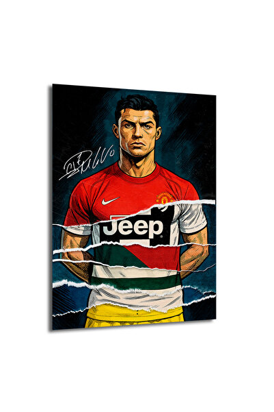 GLAZELLA Cristiano Ronaldo Efsanesi Parçalı Forma Cam Tablo