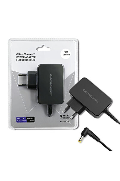 Qoltec Adaptor Laptop Ultrabook pentru Toshiba 45W |   19V |   2.37A |   5.5*2.5