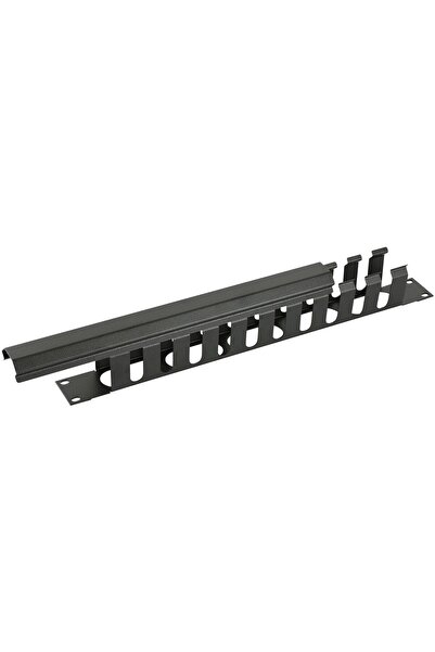 Lanview Panou de gestionare cabluri 1U 19 " cu capac glisant, negru