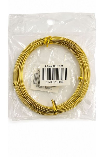 hobi dünyası evim 2 mm Thickness 3 Meters Wire Flower Jewelry Crown Hobby Armcuff Amigurumi Wire - Gold
