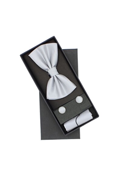 ButicCochet Set din 3 piese, papion, butoni și batistă, pentru bărbați, simpl...