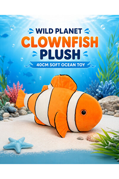 Wild Planet Clownfish Plush Toy 40cm Soft Ocean Stuffed Animal for Kids Cute ...