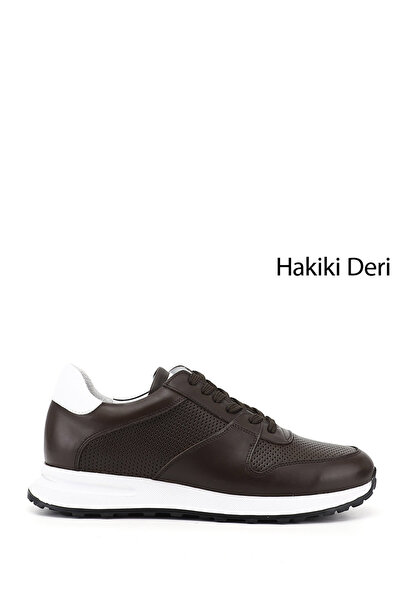 GÖNDERİ(R) Men's Brown Antique Lace-Up Genuine Leather Comfort Sneaker