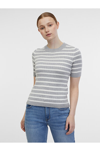 ORSAY Light grey women's striped knit top