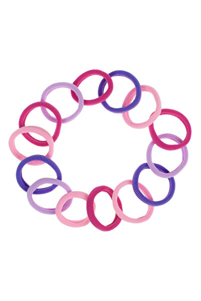 OEM Elastice de păr în mov, roz și fucsia pentru copii - 14 bucăți
