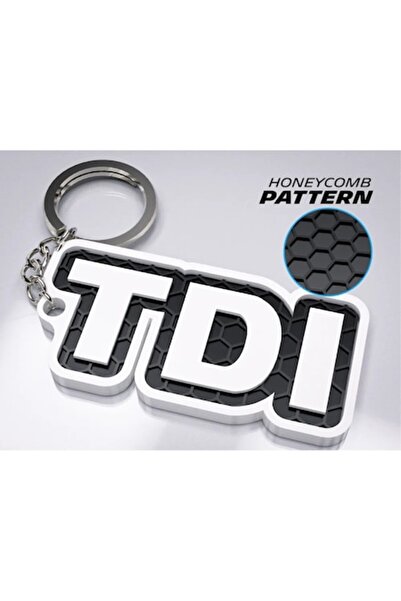 OEM Premium car Keychain , TDI – 3D design with honeycomb texture
