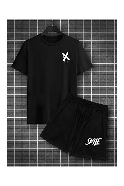 Generic Brand Shorts Set with X Logo and Smile Lettering