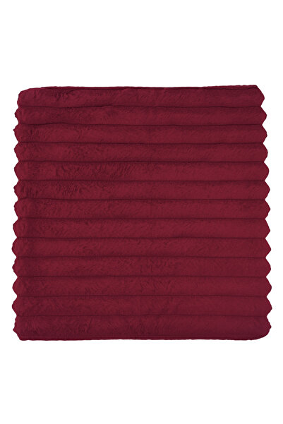 Zumzeria Winter Decorative Pillow Cover Flannel Ribbed Burgundy 45x45cm