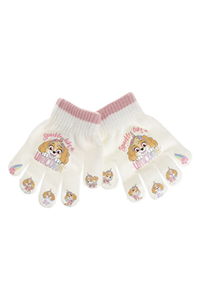 Zumzeria Ecru Pink Paw Patrol Unicorn Gloves with Colored Fingers for Kids 2-...