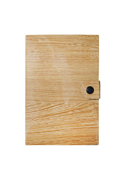 Zumzeria A6 Notepad Set with Wooden Effect Cover & Clip 10x15cm - 200F