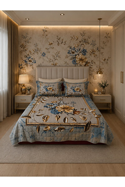 AYBERK HOME TEXTİLE Saray Four Seasons Quilted Double Duvet Cover Set 6 Pieces