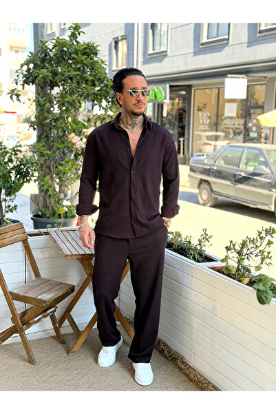 manch collection Seul Fabric Top-Pants Set Plum