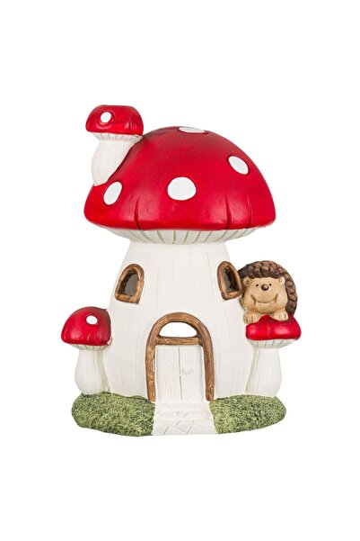 Zumzeria Căsuță decorativă în formă de ciupercă cu grădină cu arici 24x20x36cm