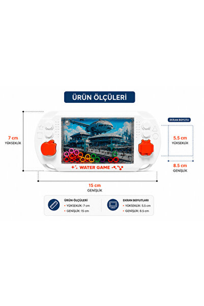 shopExxtra Suda Halka Geçirme Oyunu Retro Su Oyuncağı Mini El Konsolu Çocuk ve Yetişkin Nostaljik Water Game
