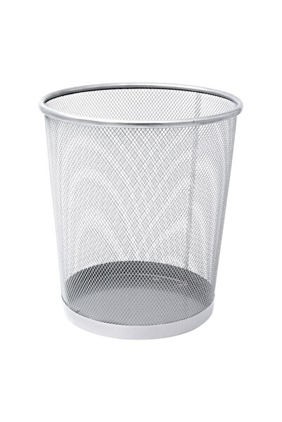 Zumzeria Gray Metal Trash Can for Office Ø25x26cm - 8.5L