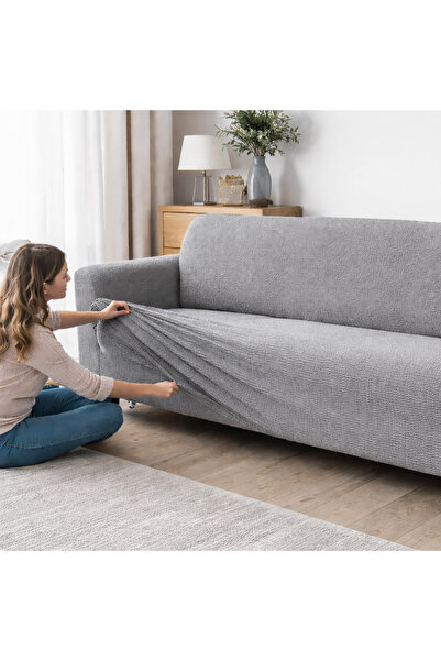 Zumzeria Gray Stretch Sofa Cover for Sofa 180 - 245cm
