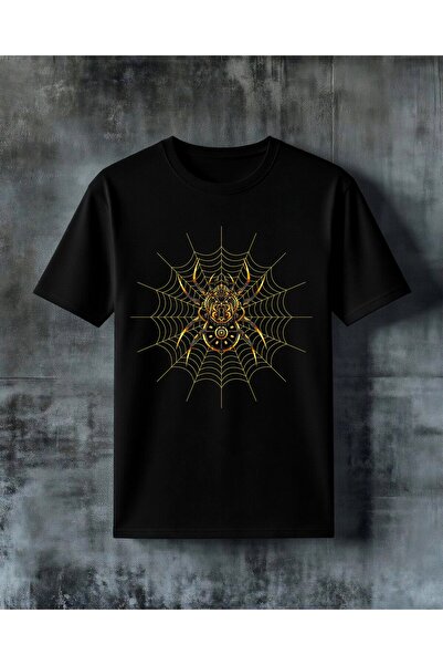 COMVİCHO Steampunk Spider Printed Oversize T-Shirt