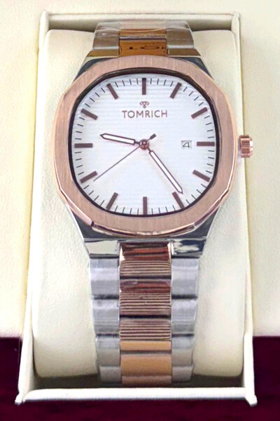 TOMRICH Premium Men's Watch - Luxury Geometric Case - Horizontal Striped Dial...