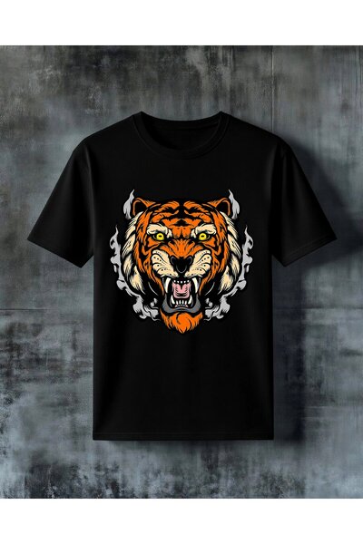 COMVİCHO Tiger Print Riot Beast Printed Oversize T-Shirt