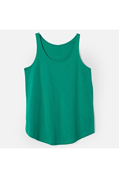 Zumzeria Sleeveless Green Cotton Blouse for Women