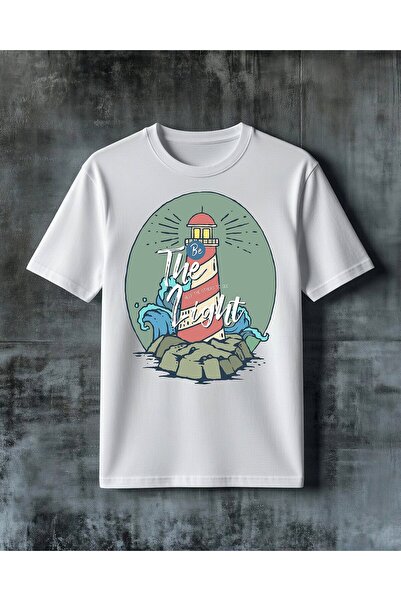 COMVİCHO Be the Light Lighthouse Printed Oversize T-Shirt