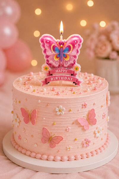 Baloncu Nene Kelebek Pasta Mumu Happy Birthday Mum – Doğum Günü Pasta Üstü Ke...