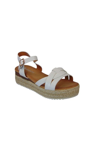 OEM Tsimpolis Shoes Η60076 Γυναικείο Πέδιλο Από Τεχνόδερμα Λευκό