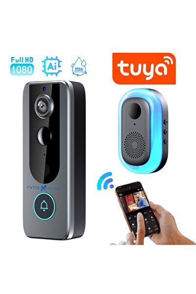 NITOPLAY Smart Nitoplay® S2 Video Doorbell, wireless, Night Vision, WiFi, Bid...