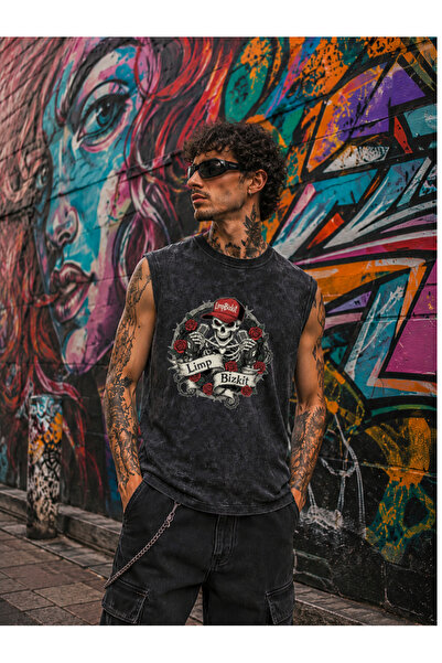 FREAK T-SHIRT Μπλουζάκι Limp Bizkit Y2K Vintage Oversize με μηδενικά μανίκια ...