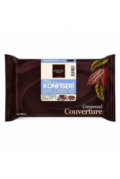 Callei Chocolate Bitter Konfiseri Kokolin Blok 2,5 KG – Pasta, Tatlı ve Profe...