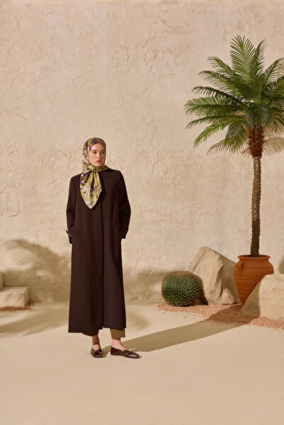 Aker Brown Woven Top Coat