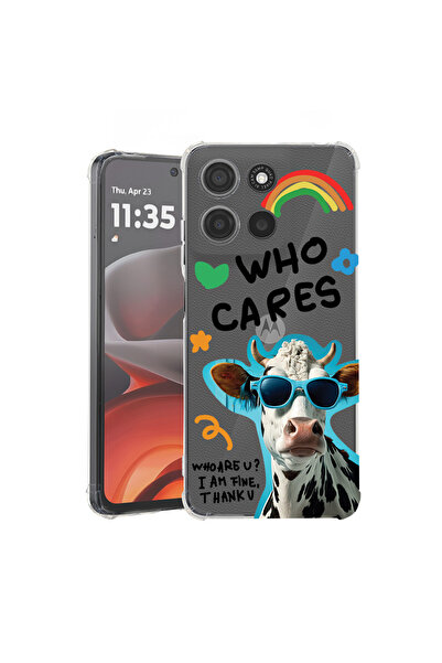 bestcase Husă Antișoc pentru Motorola Moto G77 / G67, Cool Cow - Who Cares?, ...