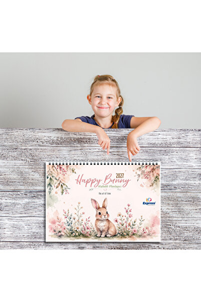express planlayıcı 2027 Calendar A4 Size 53 Weekly Planner Happy Bunny